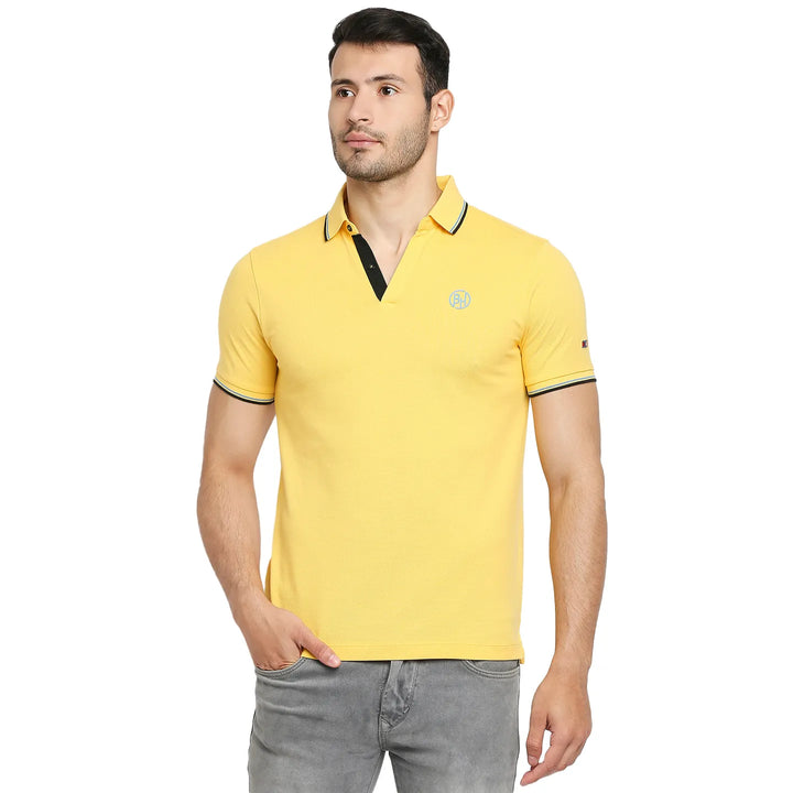 Yellow Regular Fit Men's Polo T-Shirt