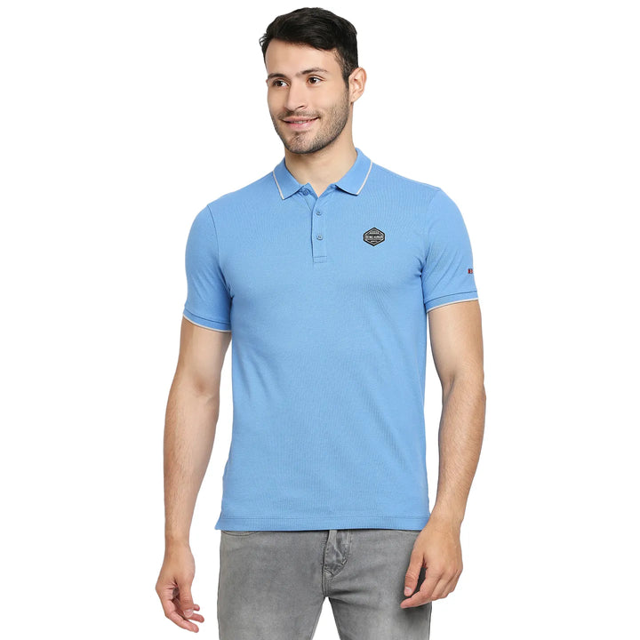 Blue Regular Fit Men's Polo T-Shirt