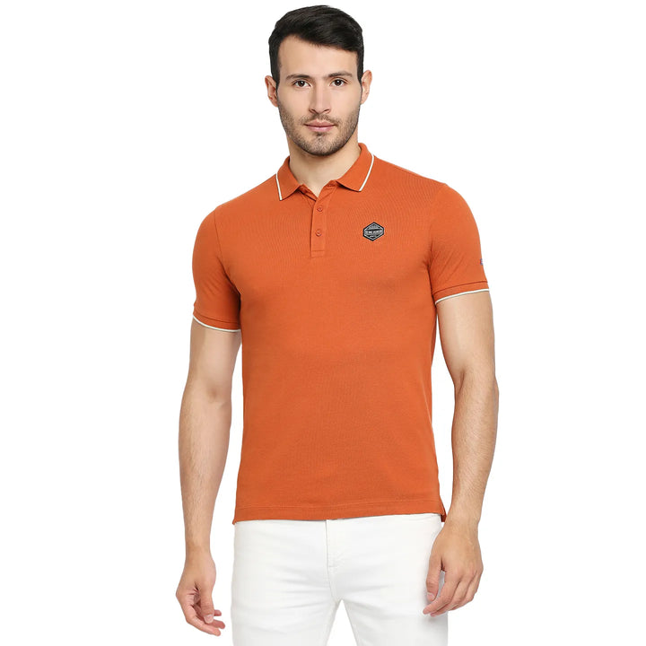 Brown Regular Fit Men's Polo T-Shirt
