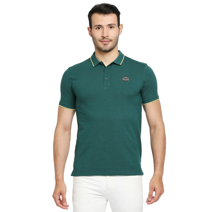 Green Regular Fit Men's Polo T-Shirt