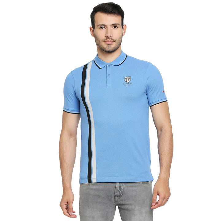 Blue Regular Fit Men's Polo T-Shirt
