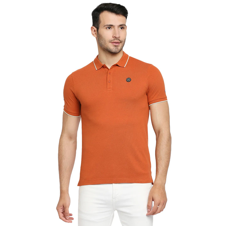 Brown Regular Fit Men's Polo T-Shirt