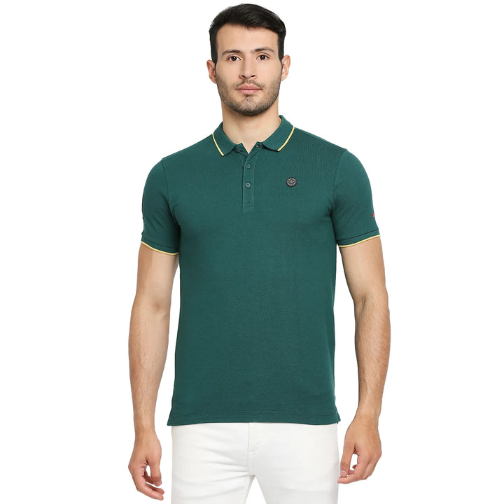 Forest Green Regular Fit Men's Polo T-Shirt