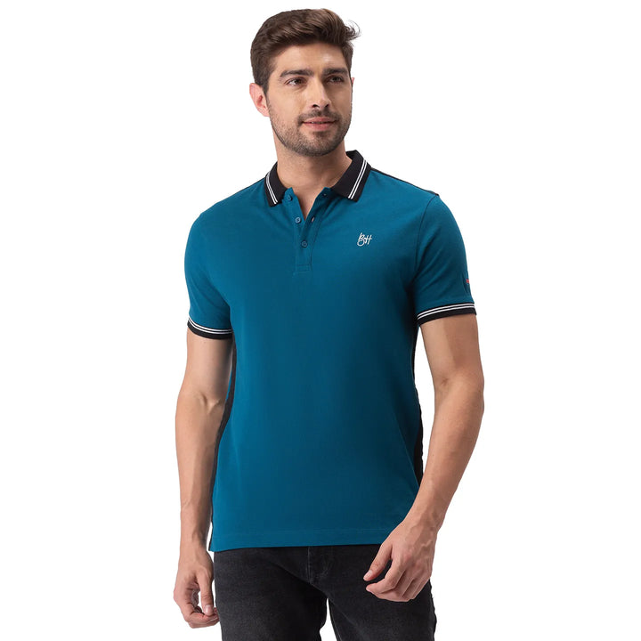 Blue Regular Fit Men's Polo T-Shirt