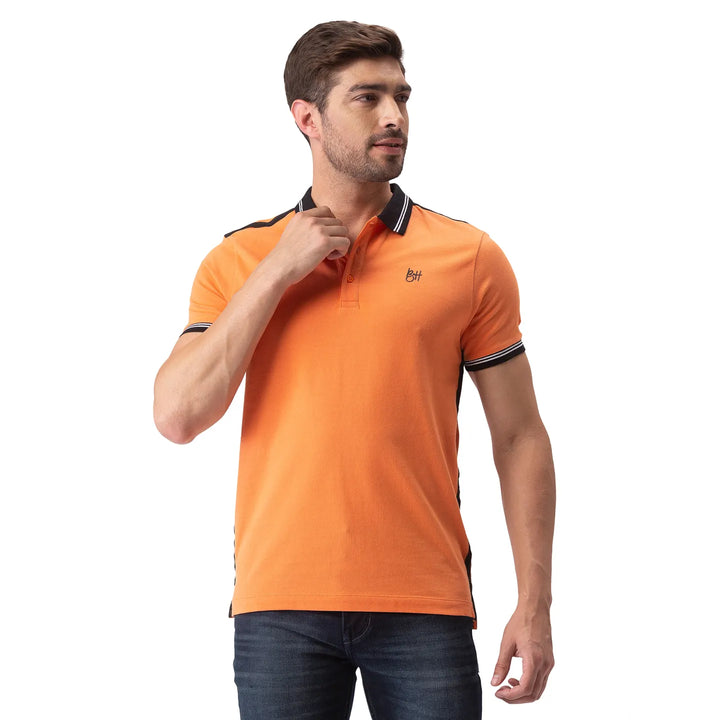 Orange Regular Fit Men's Polo T-Shirt