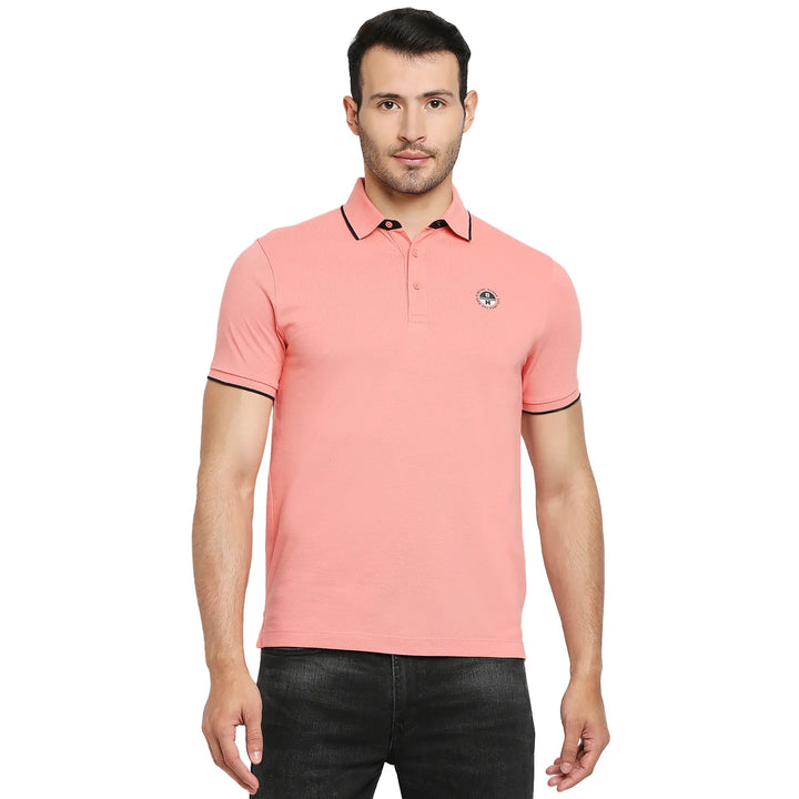 Pink Regular Fit Men's Polo T-Shirt