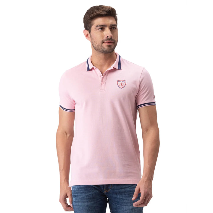 Pink Regular Fit Men's Polo T-Shirt