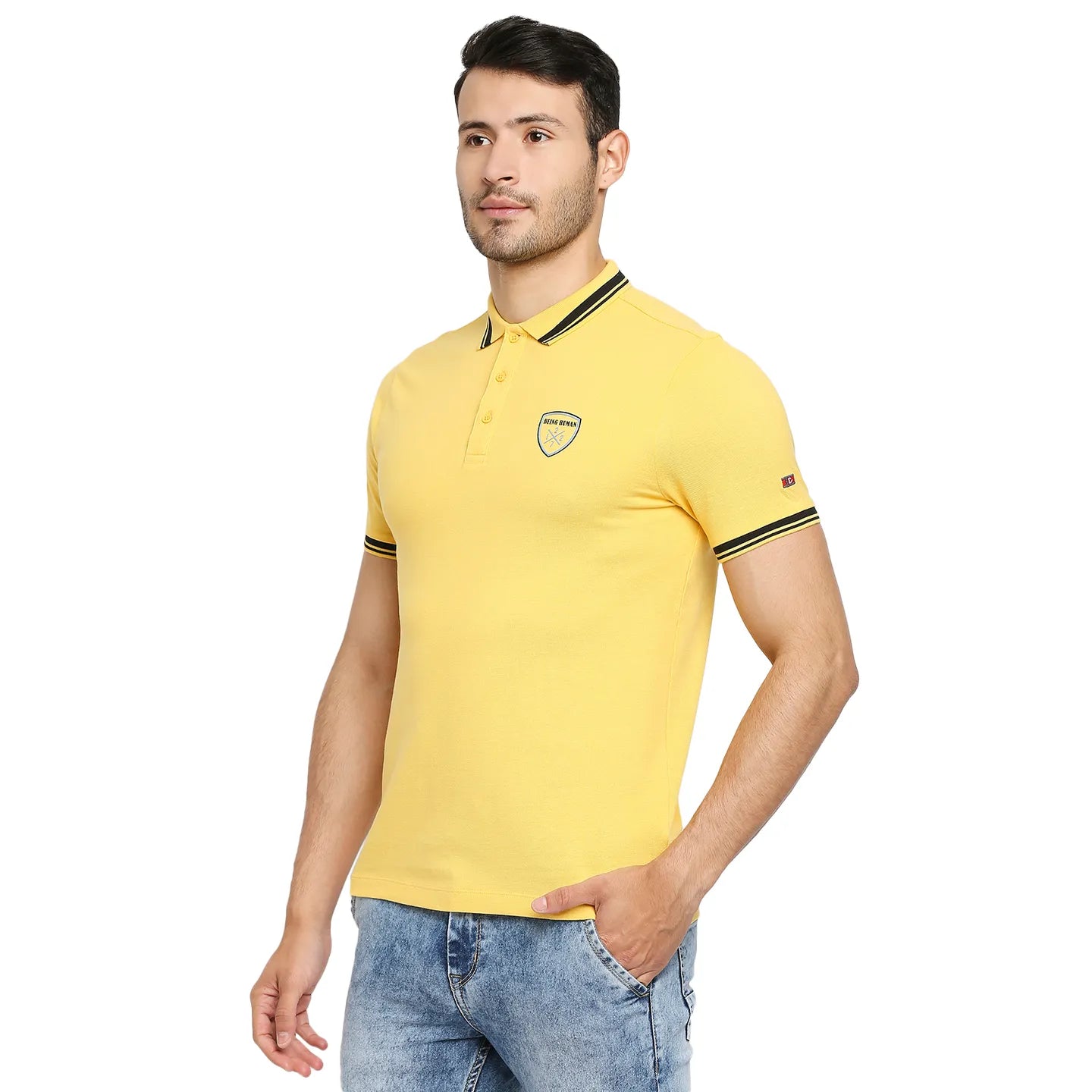 Yellow Regular Fit Men's Polo T-Shirt by Being Human Clothing