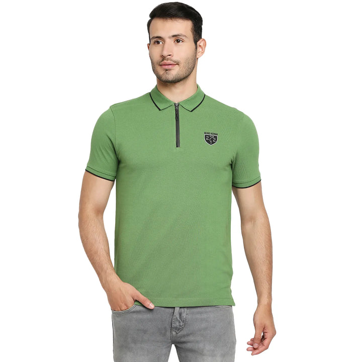 Green Regular Fit Men's Polo T-Shirt