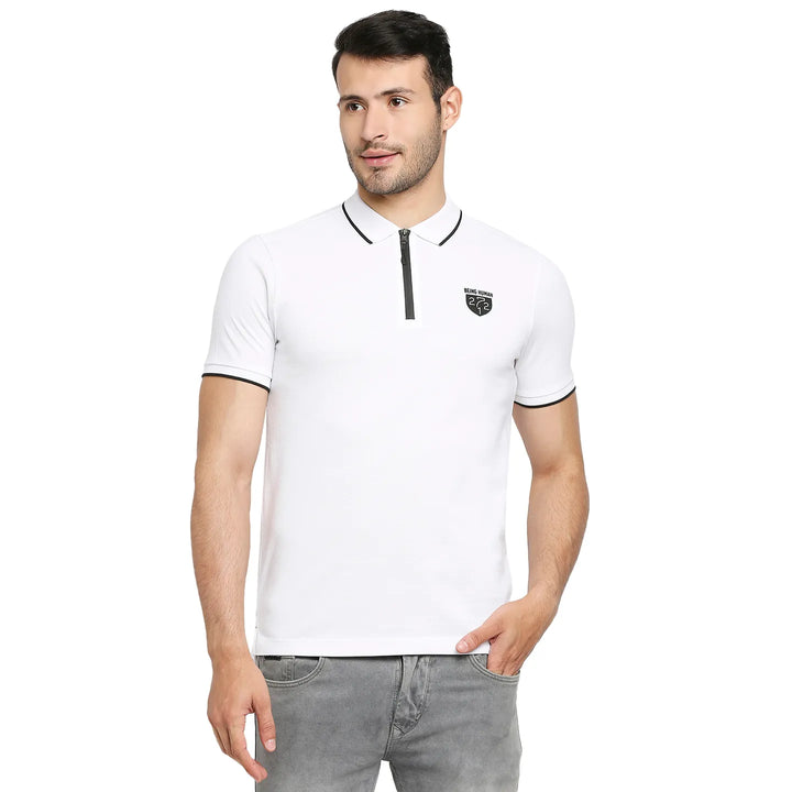 White Regular Fit Men's Polo T-Shirt