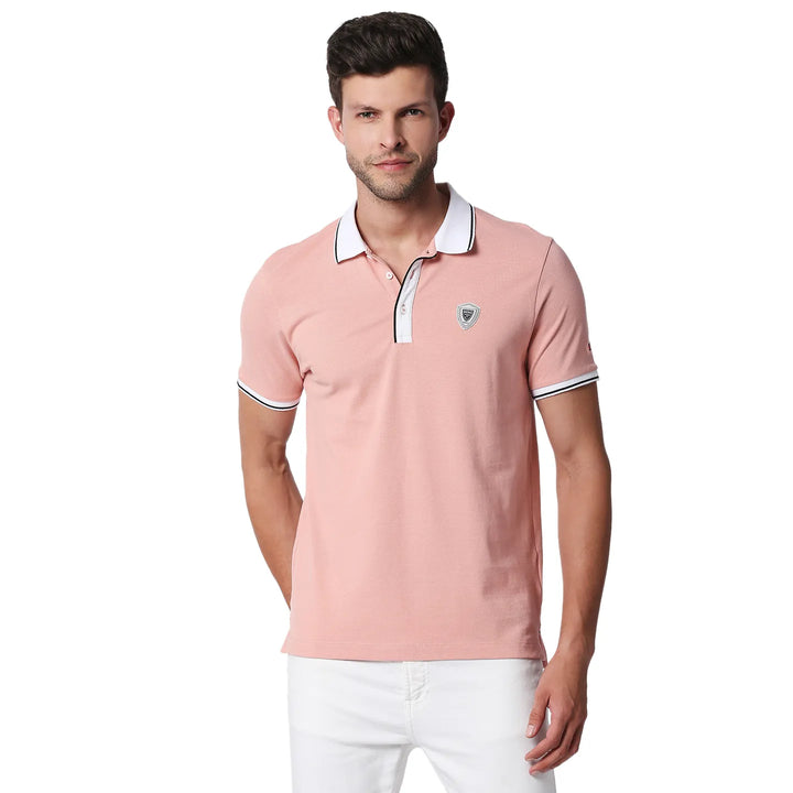 Pink Regular Fit Men's Polo T-Shirt
