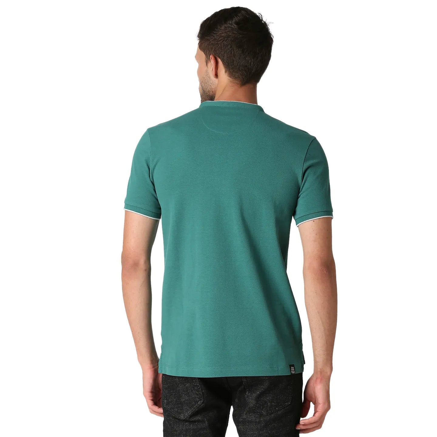 Green Slim Straight Fit Men's Polo T-Shirt by Being Human Clothing