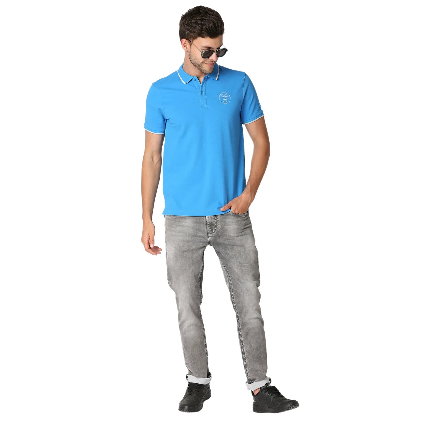 Brown Regular Fit Men's Polo T-Shirt by Being Human Clothing main image 1