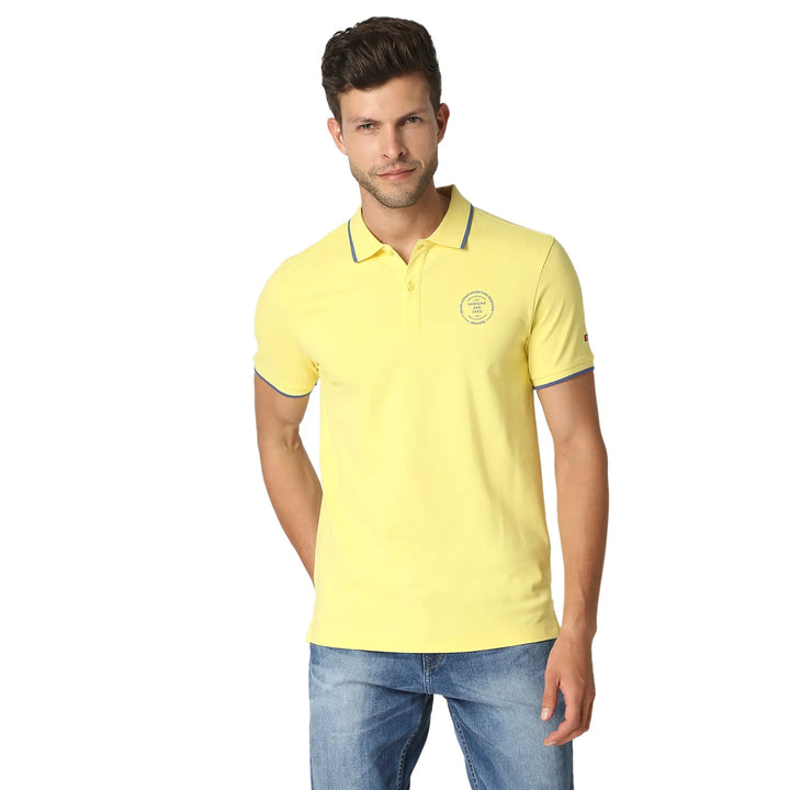 Yellow Regular Fit Men's Polo T-Shirt