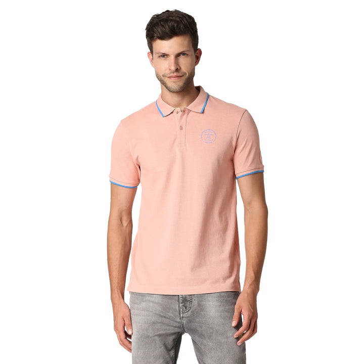 Pink Regular Fit Men's Polo T-Shirt