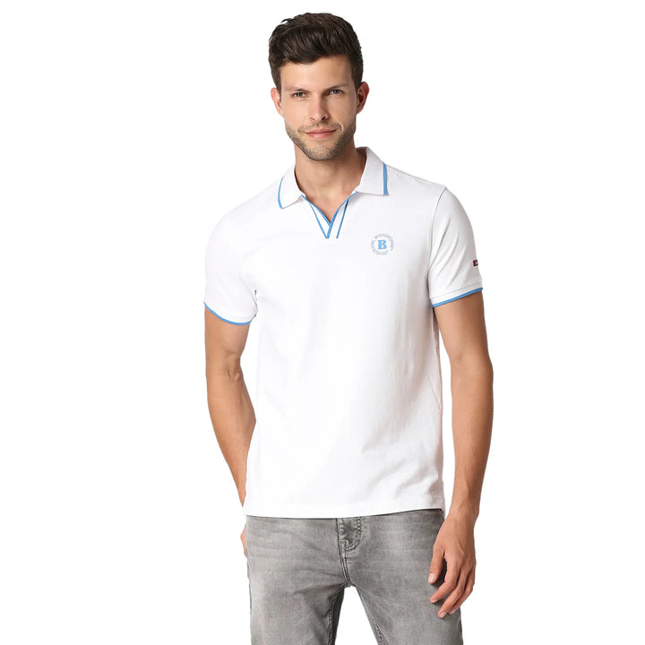 White Regular Fit Men's Polo T-Shirt