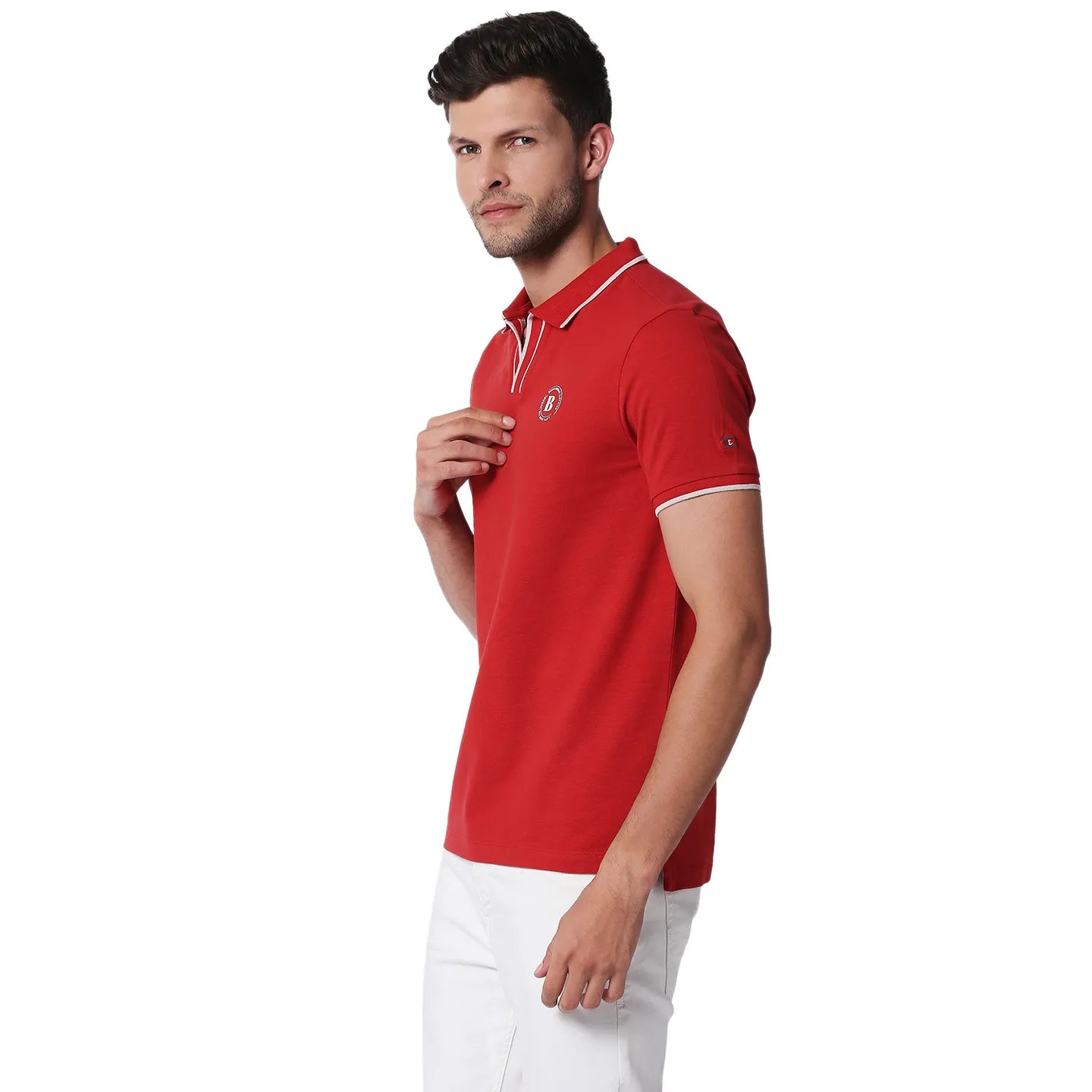 Being Human Clothing Men Regular Fit Polo Neck T-Shirts-Dk.Red