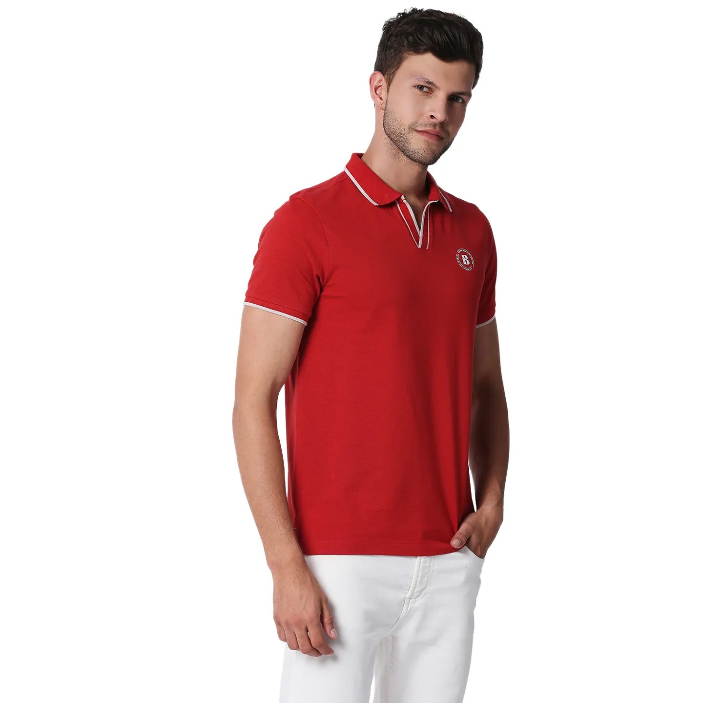 Being Human Clothing Men Regular Fit Polo Neck T-Shirts-Dk.Red