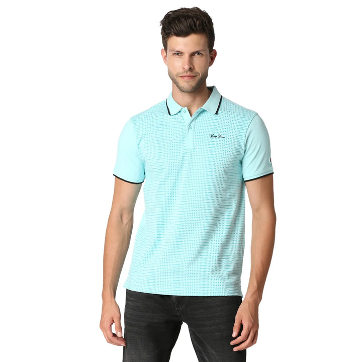 Blue Regular Fit Men's Polo T-Shirt