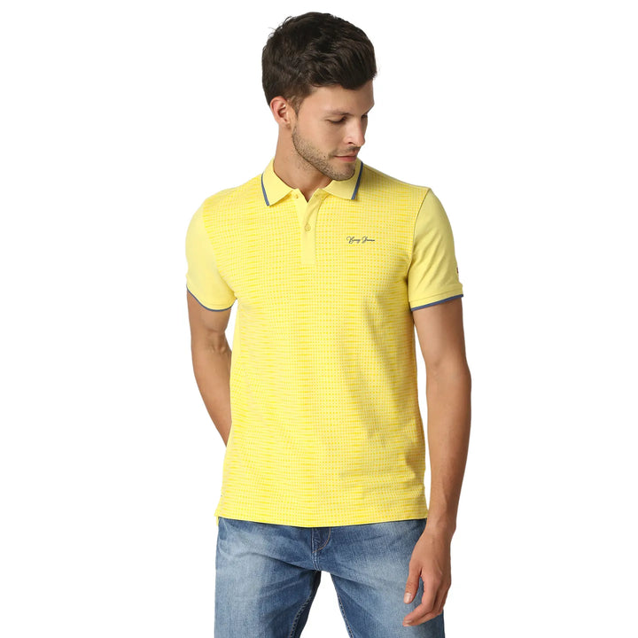 Yellow Regular Fit Men's Polo T-Shirt