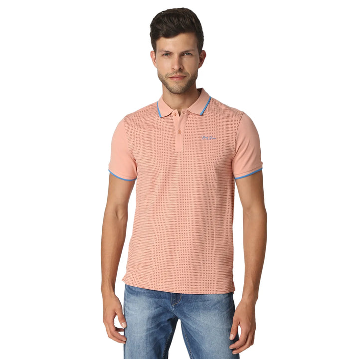 Pink Regular Fit Men's Polo T-Shirt