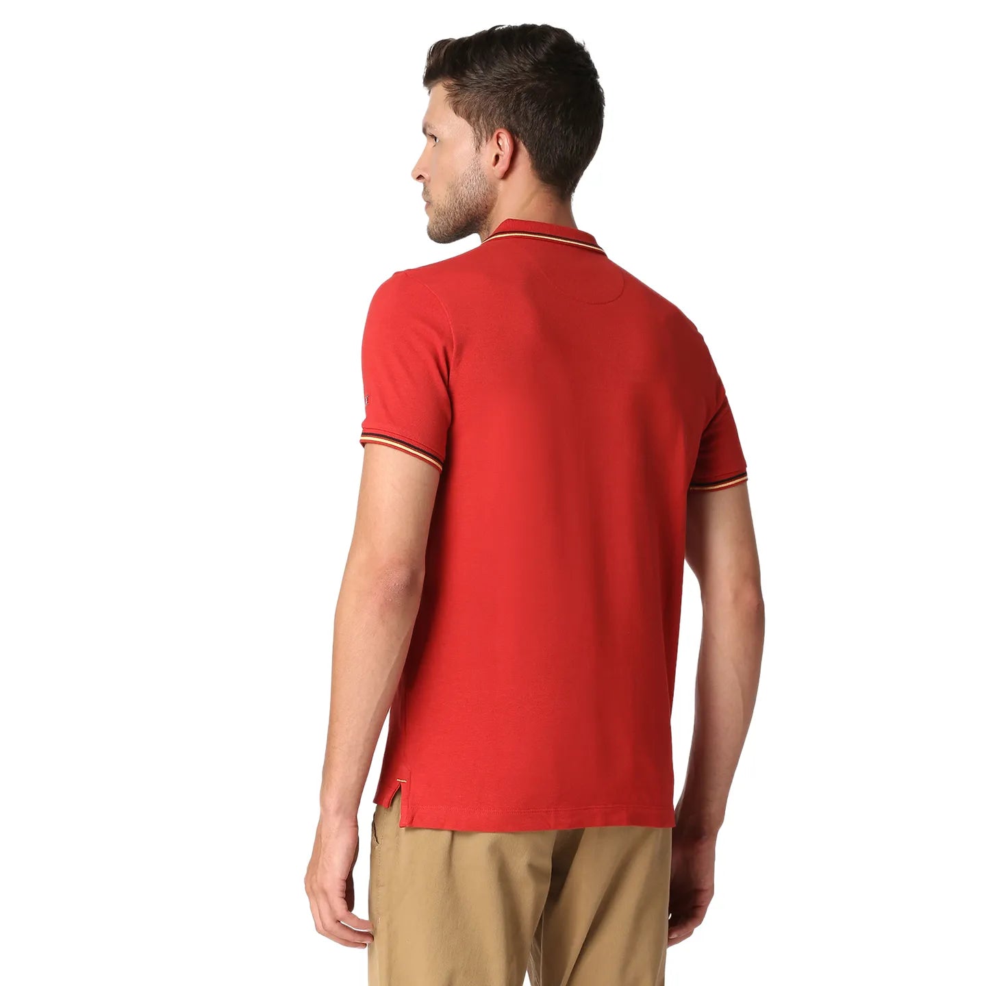 Being Human Clothing Men Regular Fit Polo Neck T-Shirts-Dk.Red
