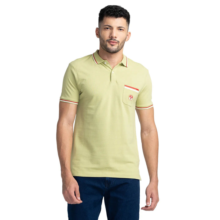 Green Regular Fit Men's Polo T-Shirt