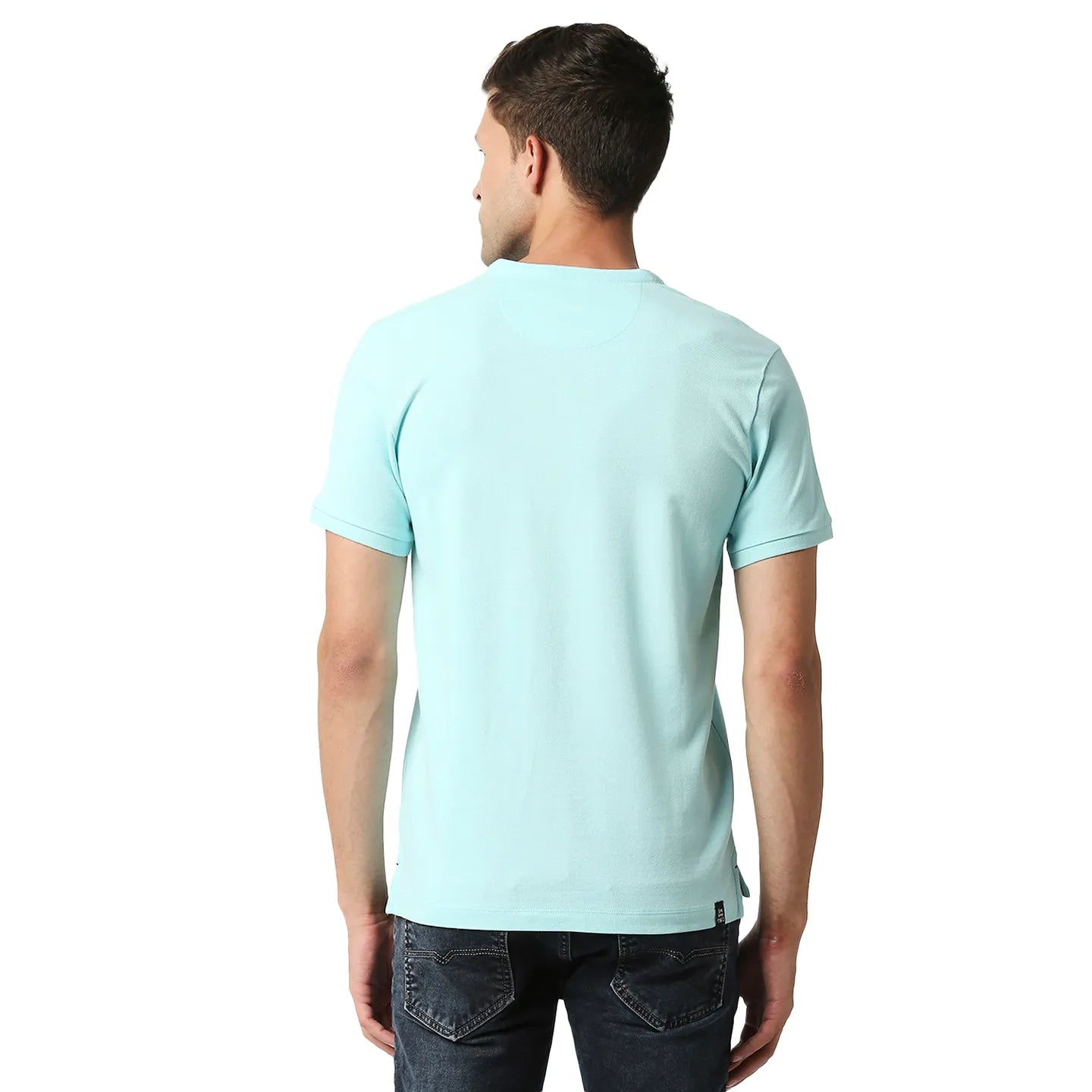 Being Human Clothing Men Regular Fit Collared T-Shirts-Aqua