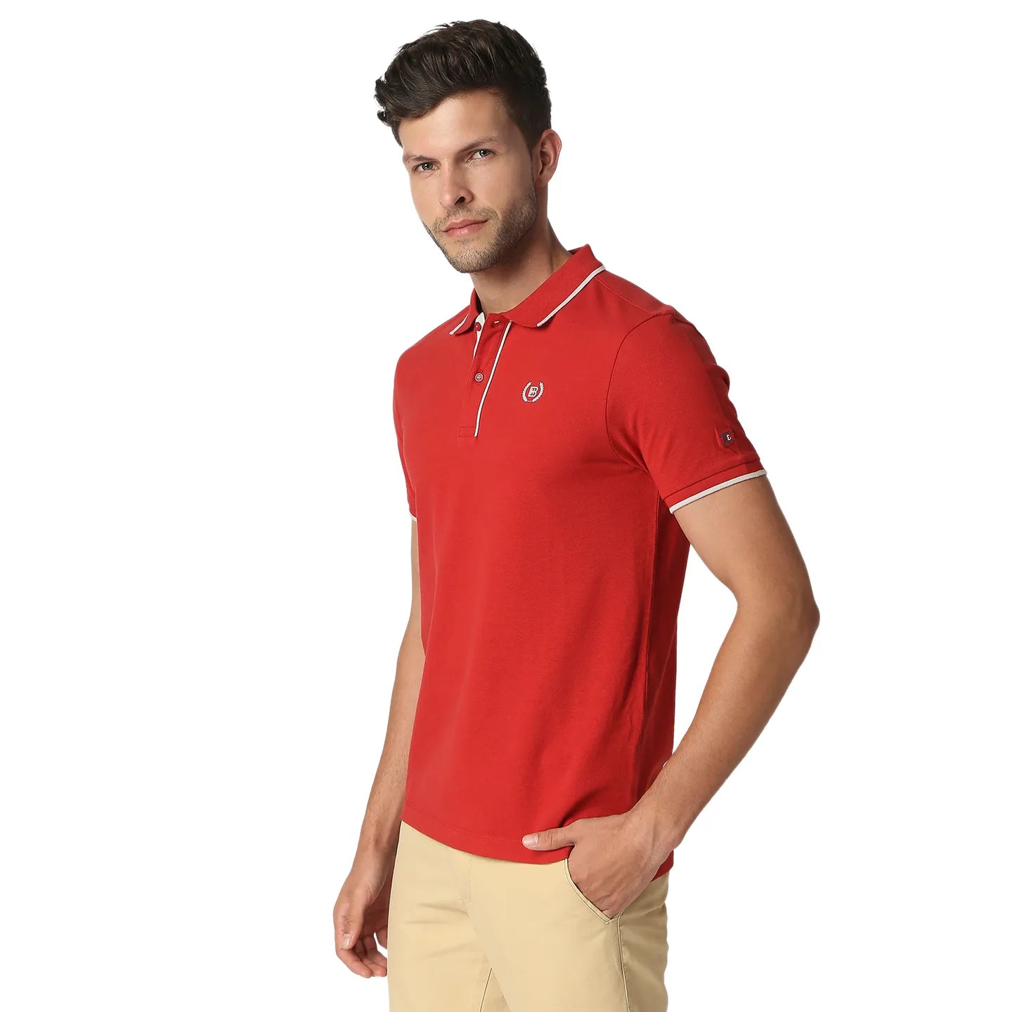 Being Human Clothing Men Regular Fit Polo Neck T-Shirts-Dk.Red