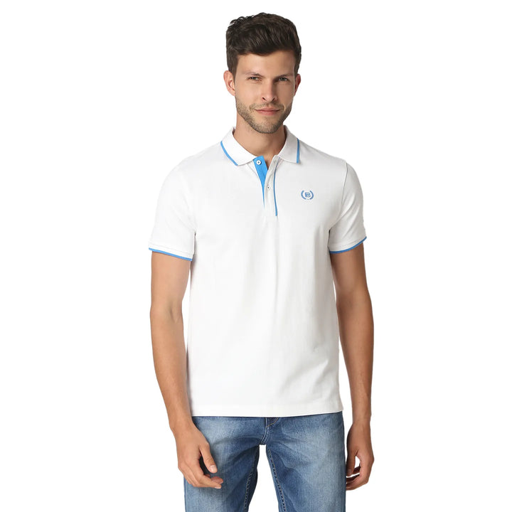 White Regular Fit Men's Polo T-Shirt