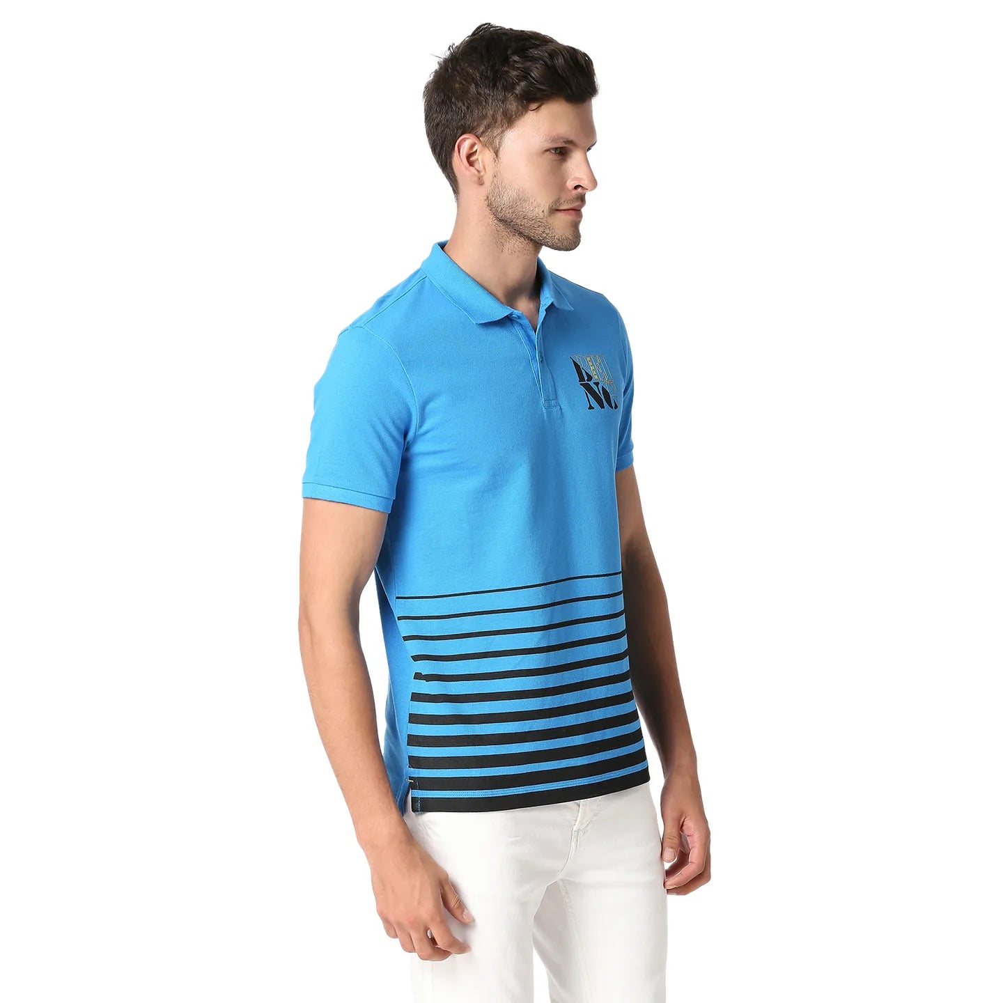 Being Human Clothing Men Regular Fit Polo Neck T-Shirts-Blue