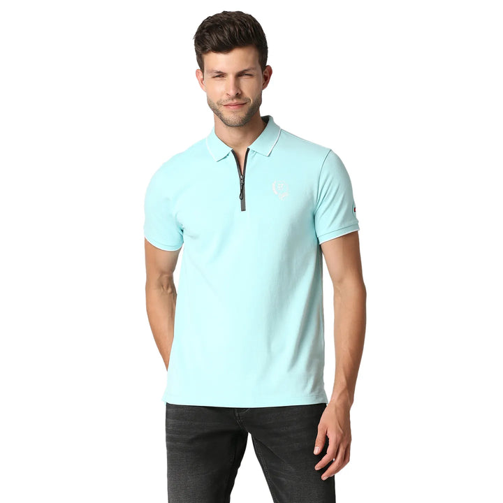 Blue Regular Fit Men's Polo T-Shirt