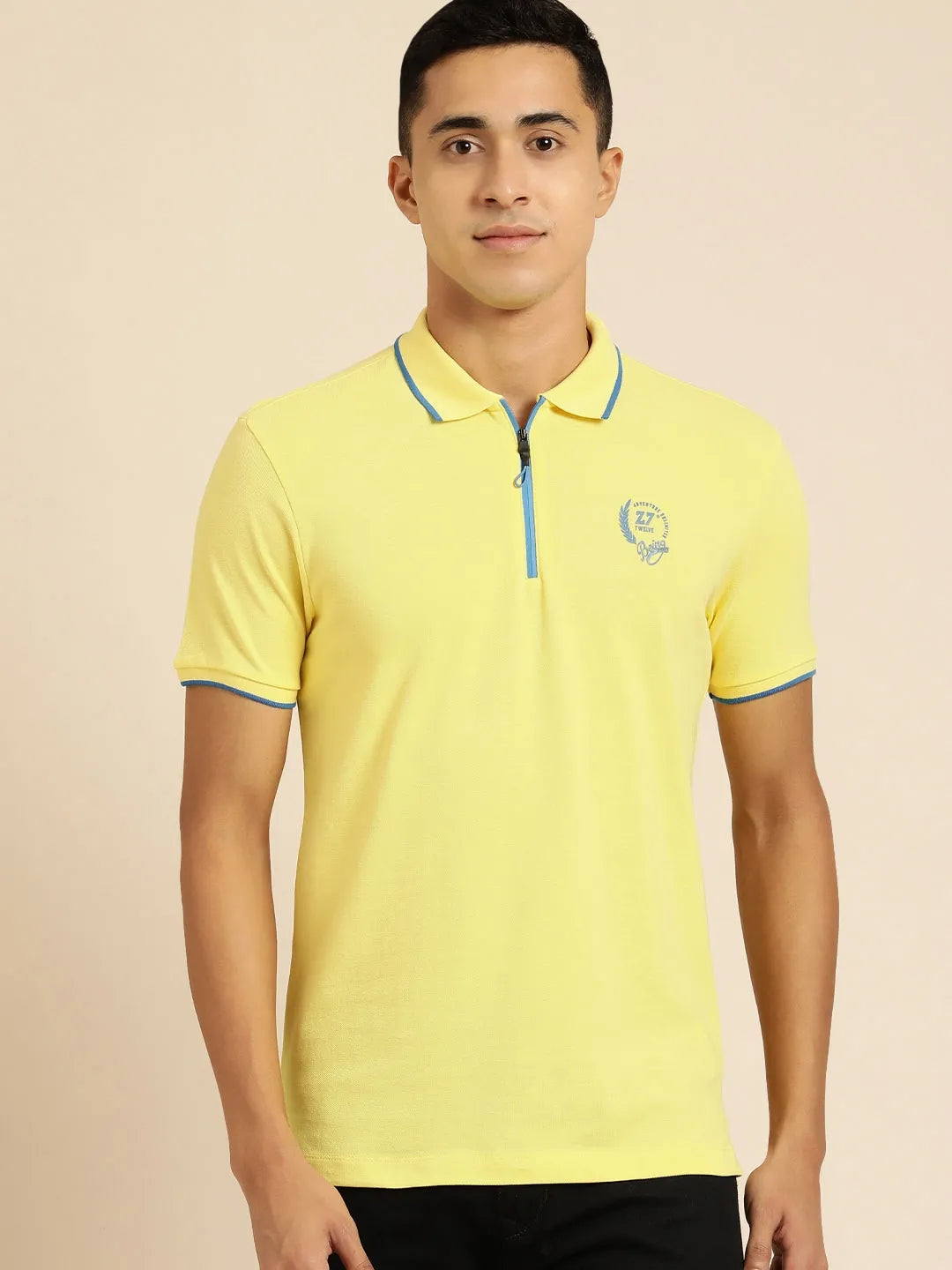 Yellow Regular Fit Men's Polo T-Shirt by Being Human Clothing