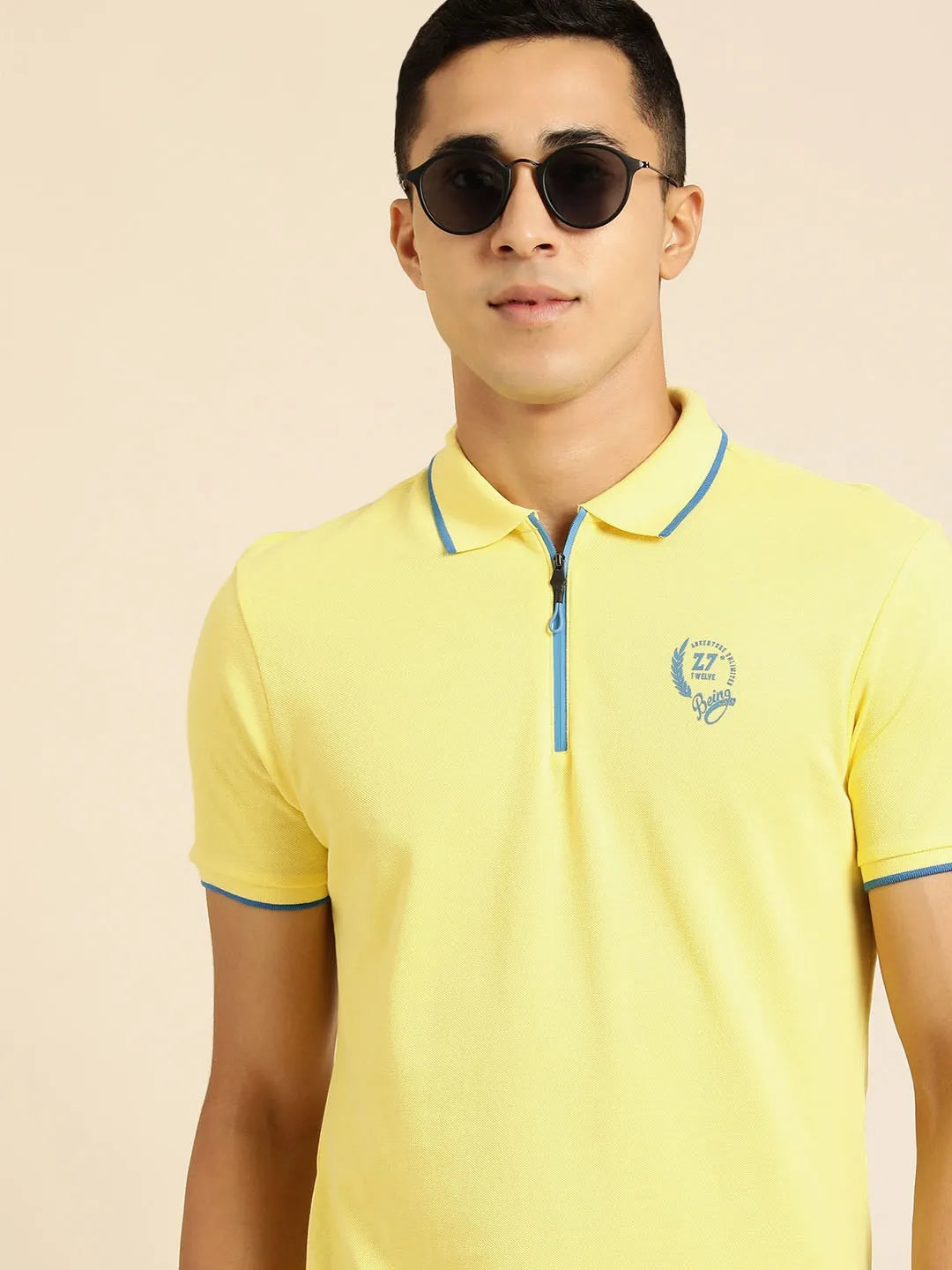 Yellow Regular Fit Men's Polo T-Shirt by Being Human Clothing