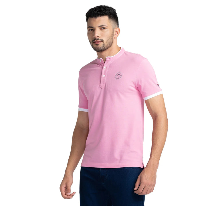Pink Regular Fit Men's Polo T-Shirt