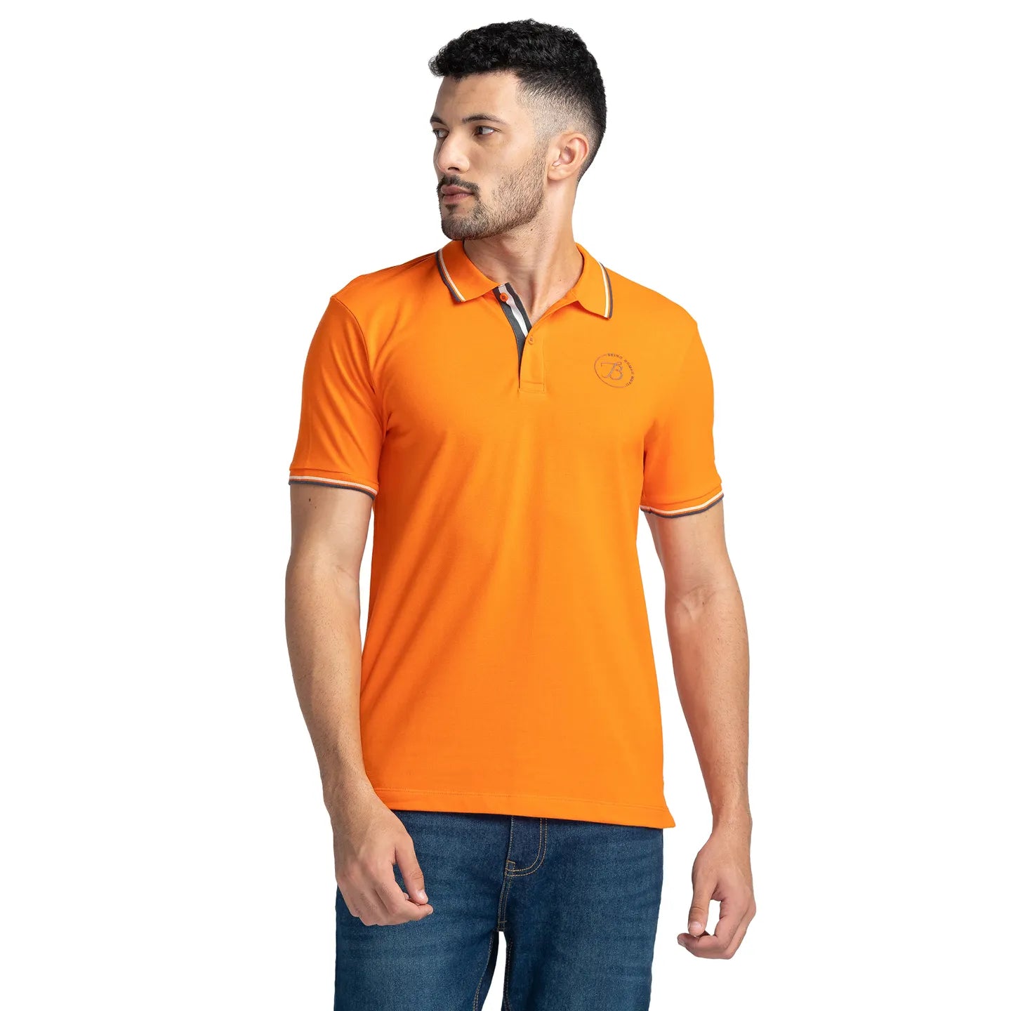 Blue Regular Fit Men's Polo T-Shirt by Being Human Clothing