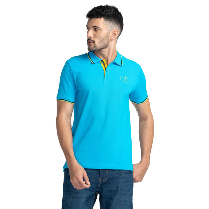 Blue Regular Fit Men's Polo T-Shirt