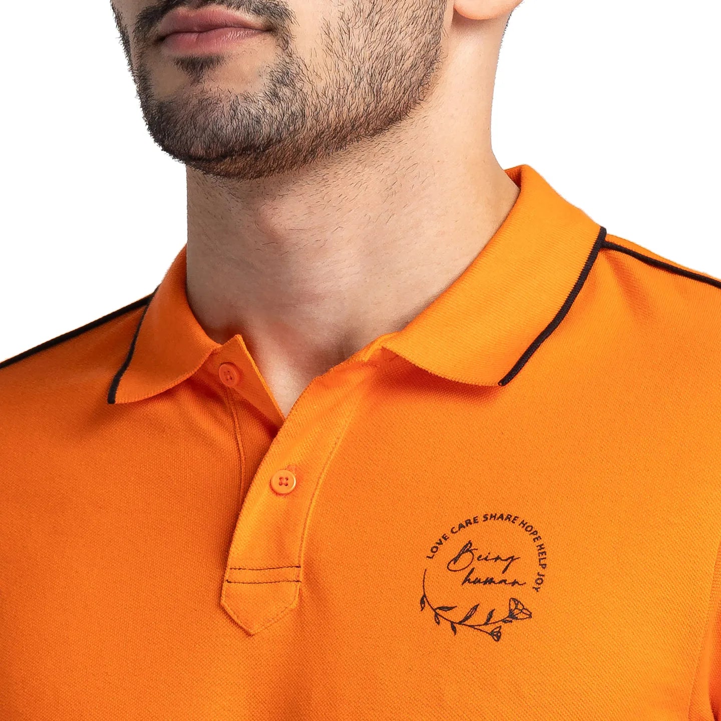 Blue Regular Fit Men's Polo T-Shirt by Being Human Clothing