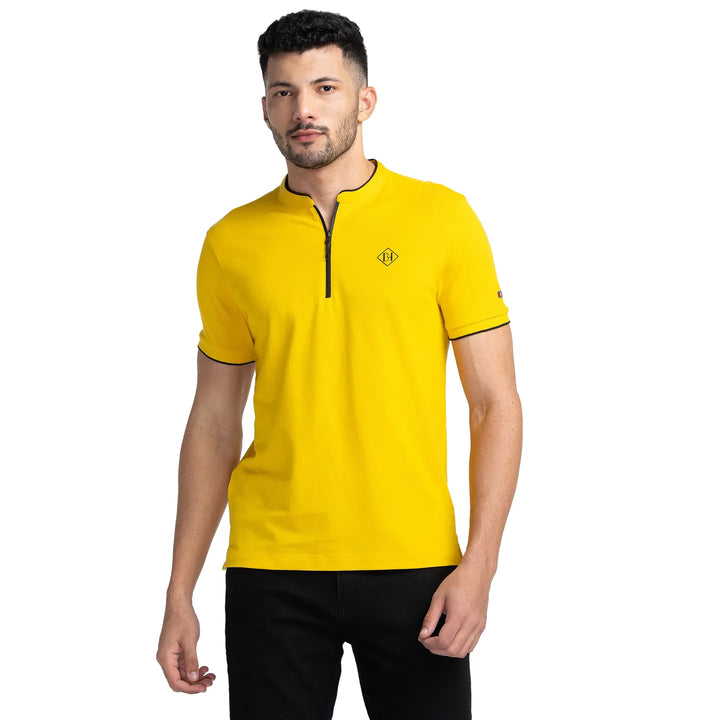 Yellow Regular Fit Men's Polo T-Shirt