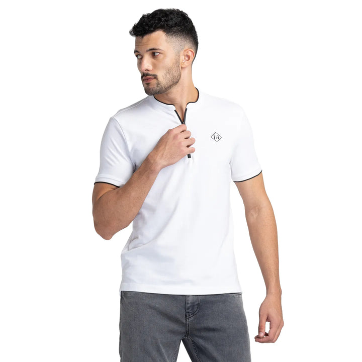 White Regular Fit Men's Polo T-Shirt