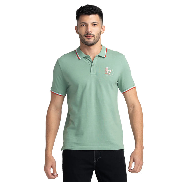 Green Regular Fit Men's Polo T-Shirt