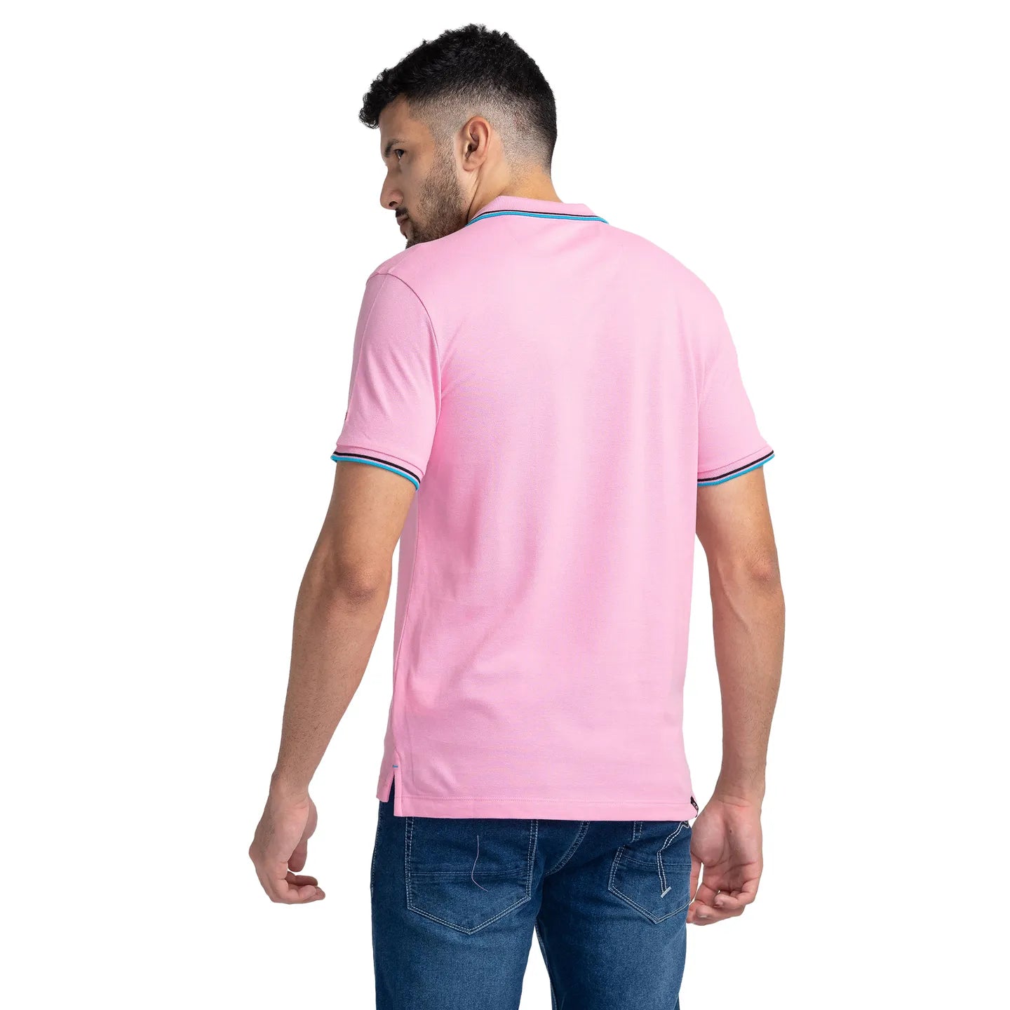 Being Human Clothing Men Regular Fit Polo Neck T-Shirts-Prism Pink