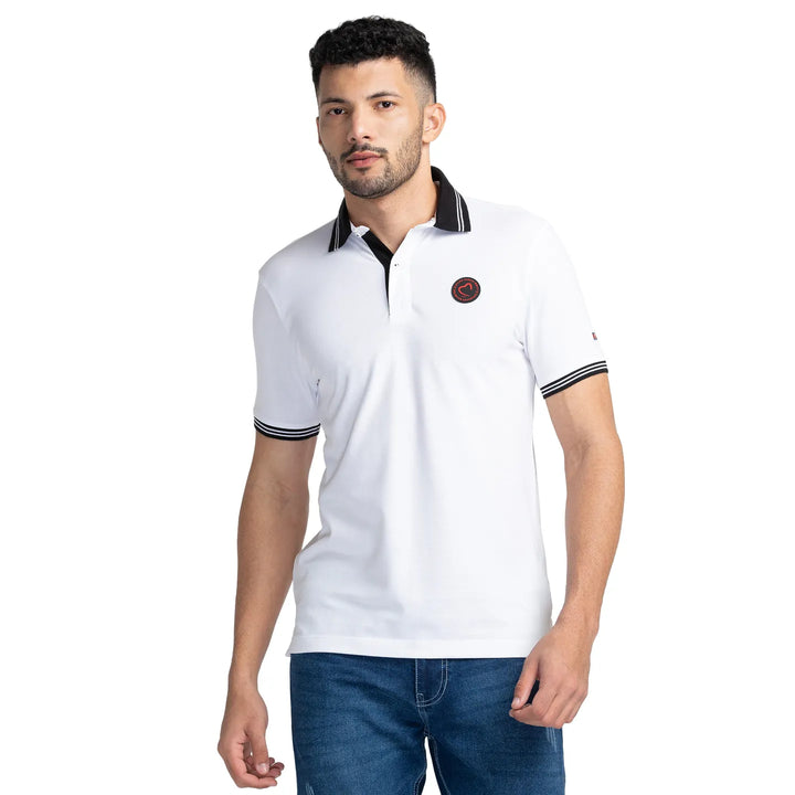 White Regular Fit Men's Polo T-Shirt