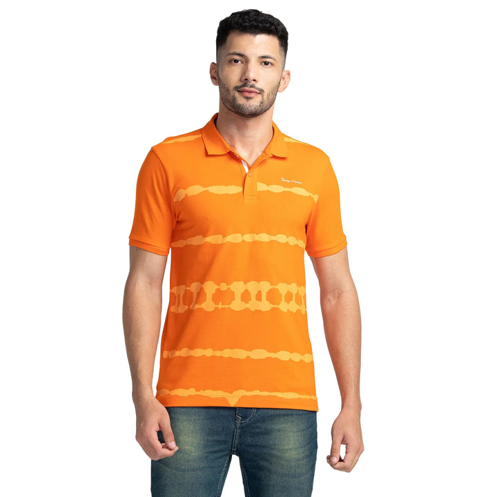 Orange Regular Fit Men's Polo T-Shirt by Being Human Clothing