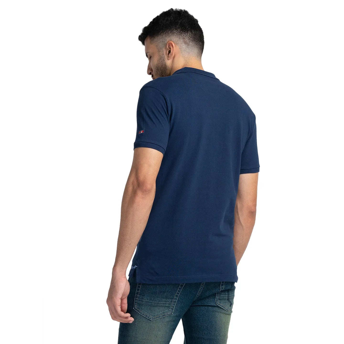 Being Human Clothing Men Regular Fit Polo Neck T-Shirts-Navy