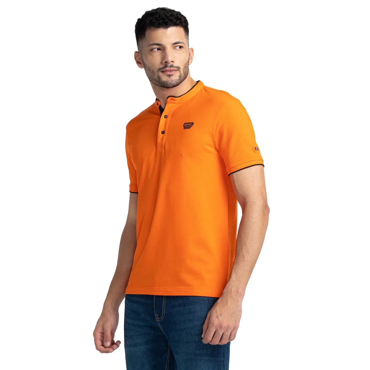 Blue Regular Fit Men's Polo T-Shirt by Being Human Clothing