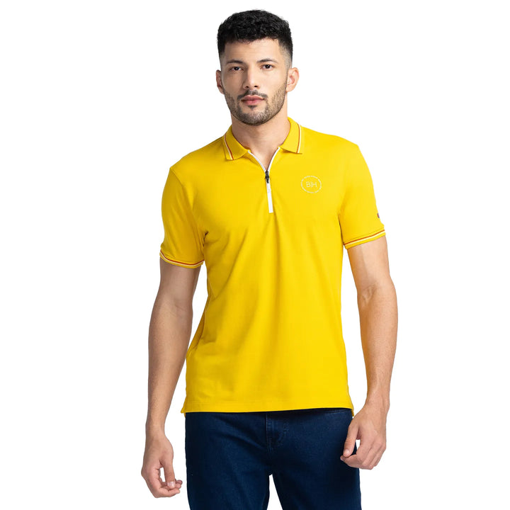 Yellow Regular Fit Men's Polo T-Shirt