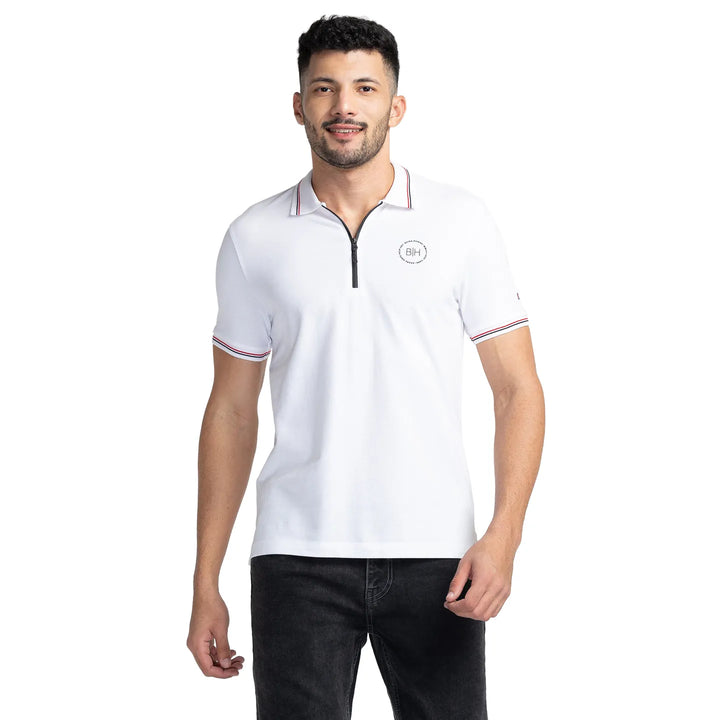 White Regular Fit Men's Polo T-Shirt