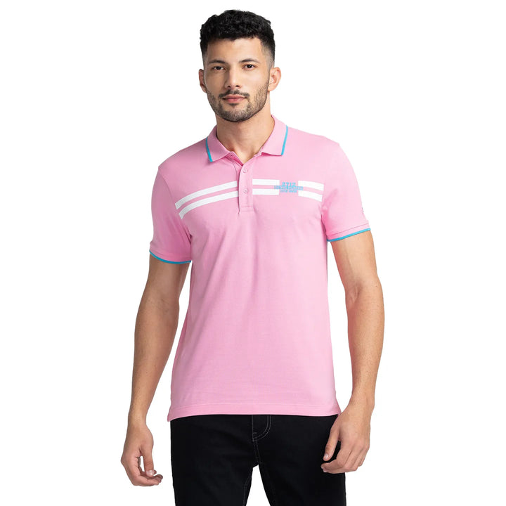 Pink Regular Fit Men's Polo T-Shirt