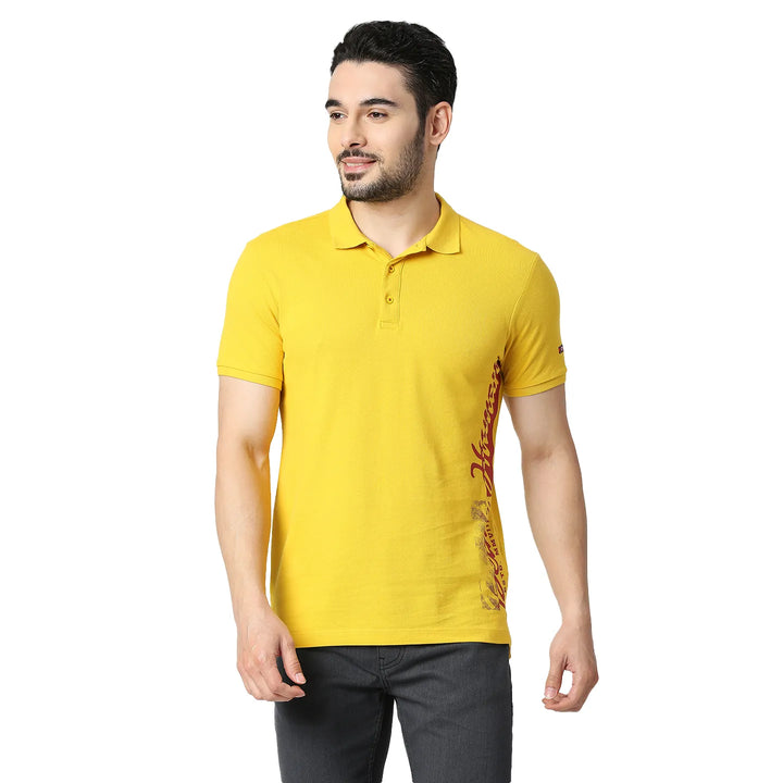 Yellow Regular Fit Men's Polo T-Shirt